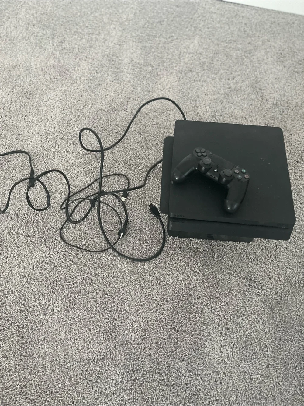 Sony Black PS4 Slim Console with Black DualShock Controller
